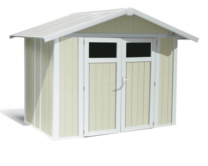 Grosfillex UTILITY Gartenhaus V4 2-türig grau/grün 