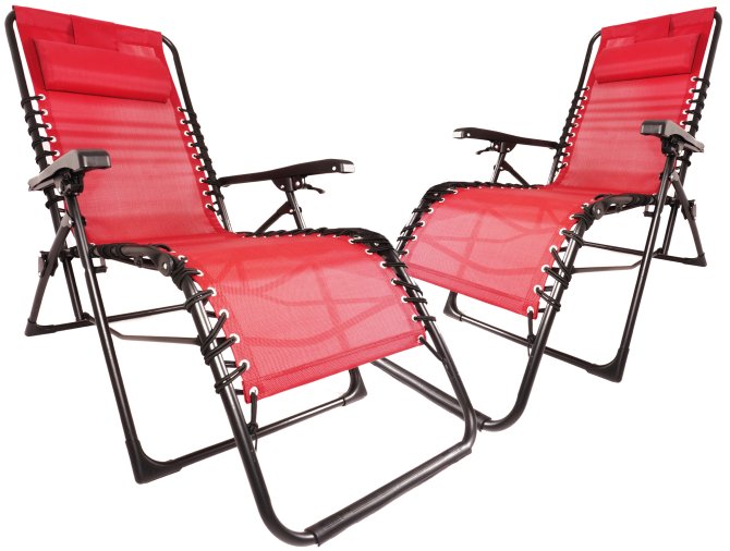 2x Ergolax faltbare Sonnenliege Relax Gartenliege rot 