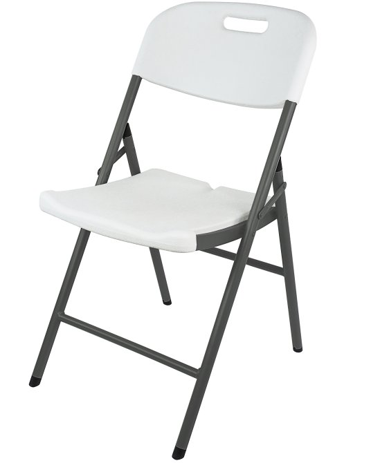 Klappstuhl Blasformen Stahlrohr/HDPE weiß 