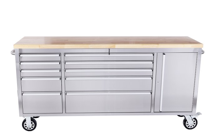 Werkstattwagen Edelstahl 198 cm mit 10 Schubladen 72" 