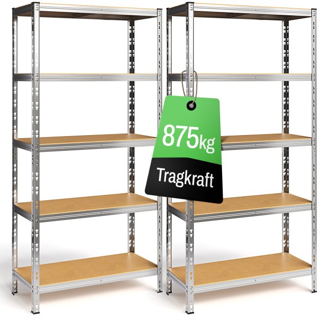 2x Steckregal Metallregal Thomas 90 x 40 Easy-Mount 