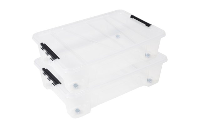 2x Unterbettbox Rollerbox Jolly 25 transparent 