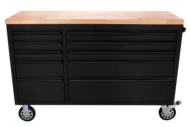 Werkstattwagen Stahl schwarz 148 cm mit 10 Schubladen schwar 