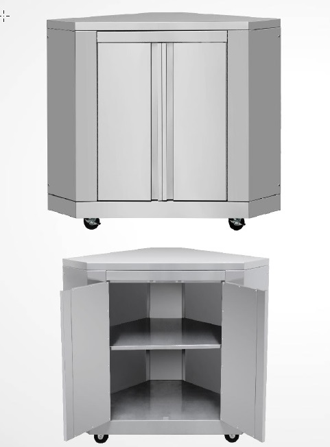 Edelstahl Eckschrank 