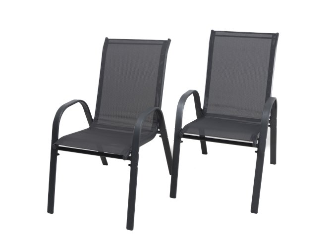 2x Gartenstuhl Stapelstuhl Manor, Metallgestell 