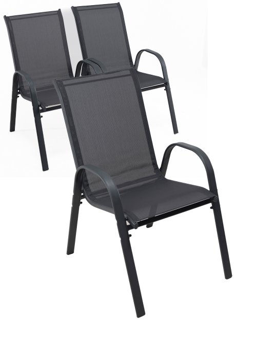 3x Gartenstuhl Stapelstuhl Manor, Metallgestell 