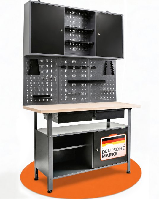 Werkstattset Fritz 120cm Werkstatteinrichtung Schrank & Bank 