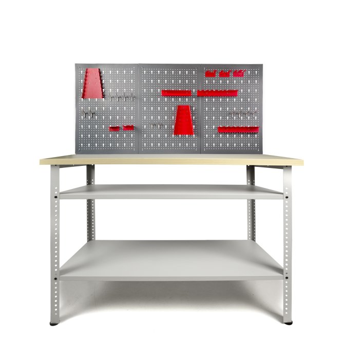 Werkstatt Set Basic Pro mit Lochwand rot 95 cm 