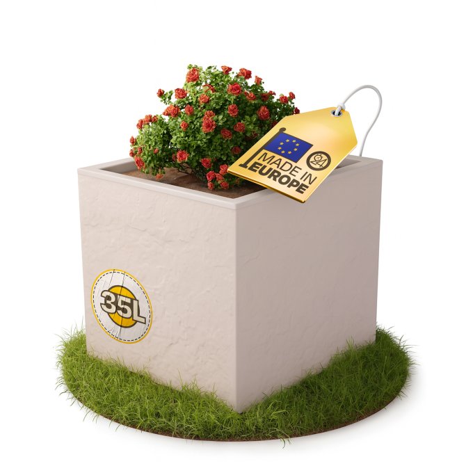 Pflanzkübel Vulkan 40 Pierre leinen 
