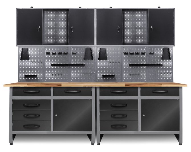 Werkstatt Set Holger 240 cm 2 Schränke 