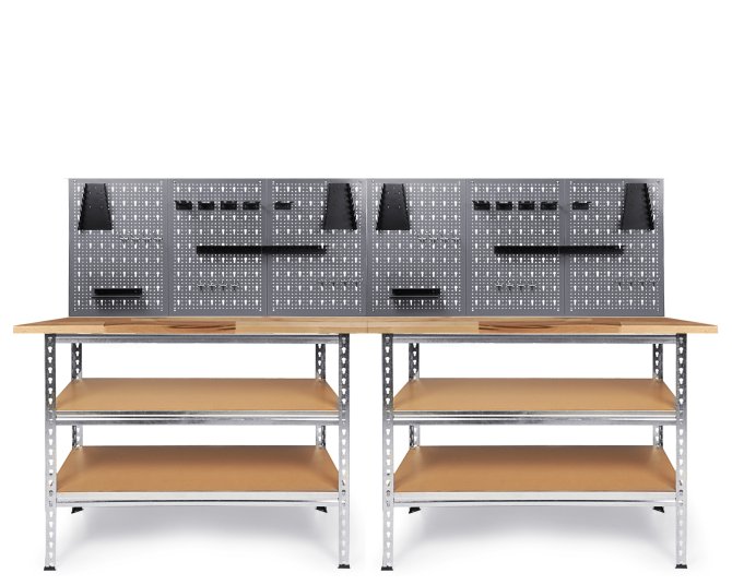 Werkstatt Set Uwe 240cm Buche  + 2 Jochen 