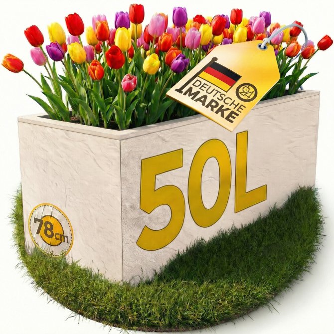 Pflanzkübel Pflanzkasten Blumenkübel Vulkano 50 L leinen 