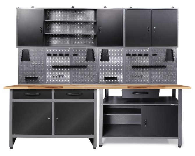 Werkstatt Set Werner/Klaus 240 cm 2 Schränke 