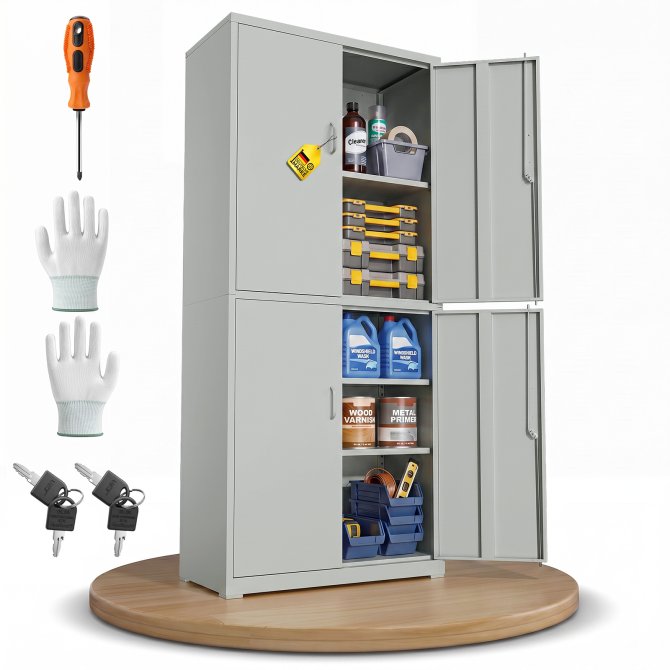 Aktenschrank Frank Stahlschrank Büro Werkstatt Grau 180cm 