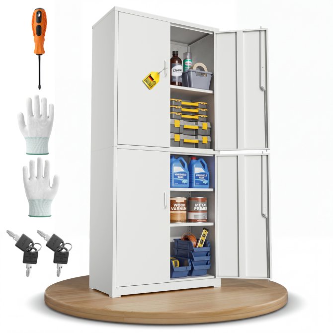 Aktenschrank Frank Stahlschrank Büro Werkstatt Weiß 180cm 