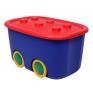 ONDIS24 Spielzeugbox mit Rollen Funny blau rot
