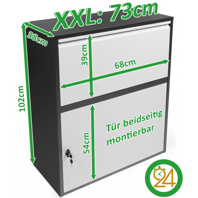 ONDIS24 Korona Postbox XXL für Paketbox und Briefe mit Paketsafe