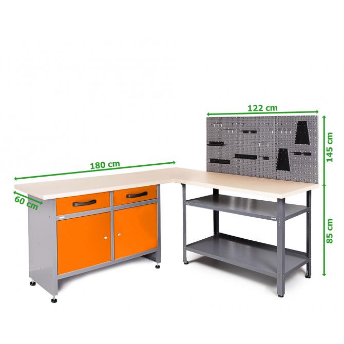 ONDIS24 Werkstatt Set Ecklösung Werner + Basic orange