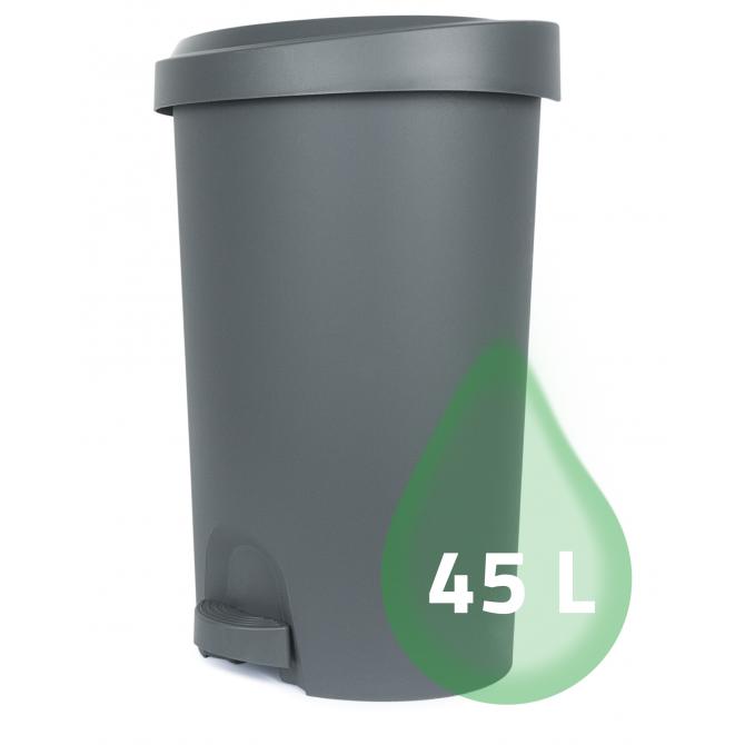 ONDIS24 Mülleimer Treteimer Abfalleimer Abfallbehälter 45L grau