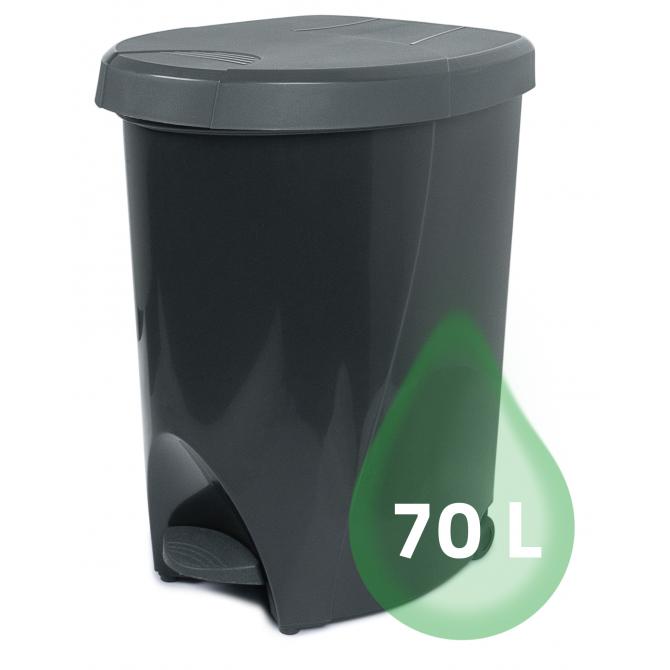 ONDIS24 Mülleimer Treteimer Abfalleimer Abfallbehälter 70L grau