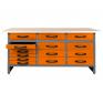 ONDIS24 Werkstatt Set Konny 160 cm 1 Schrank orange