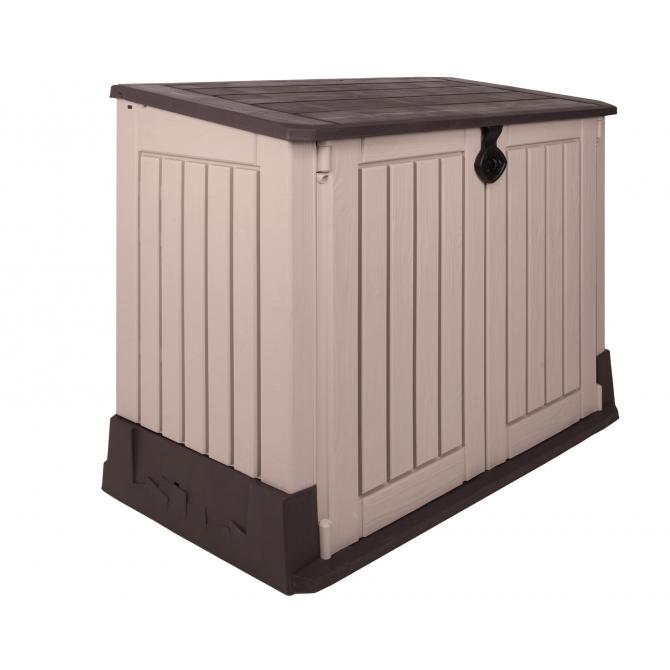 ONDIS24 Keter Gerätebox Aufbewahrungsschuppen Mülltonnenbox Woodland
