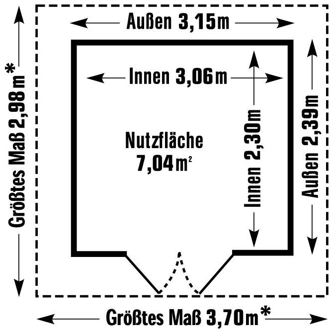 ONDIS24 UTILITY Gartenhaus V7.5 2-türig grau/weiß