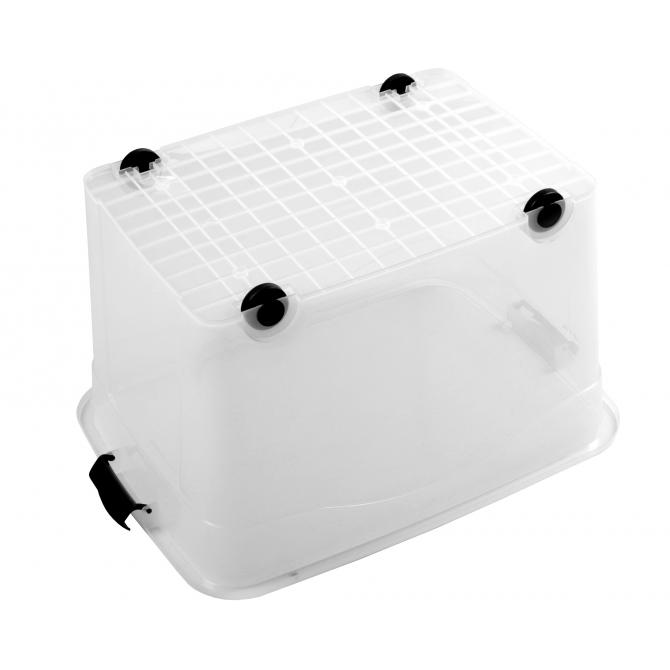 ONDIS24 3 x Rollcontainer Rollbox 40 Liter transparent