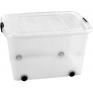 ONDIS24 3 x Rollcontainer Rollbox 40 Liter transparent