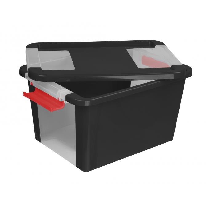 ONDIS24 Aufbewahrungsbox Klipp Box S schwarz rot