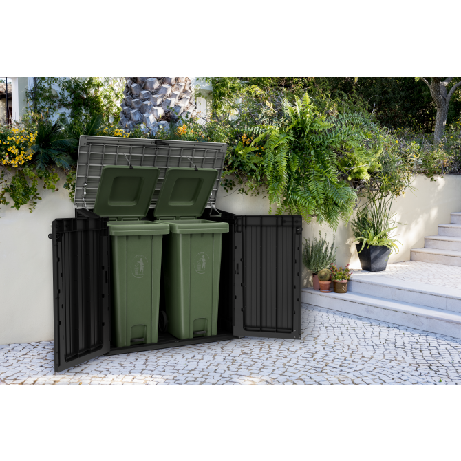 ONDIS24 Keter Geräteschuppen Mülltonnenbox Gartenbox Midi