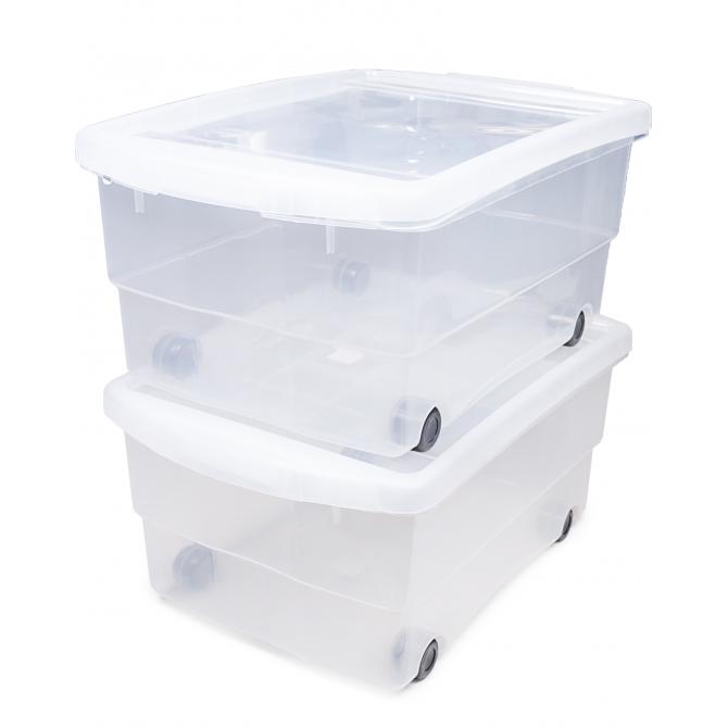 ONDIS24 Rollbox mit Deckel 80L Aufbewahrungsbox mit Rollen