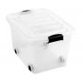 ONDIS24 2x Rollcontainer Rollbox 60 Liter transparent