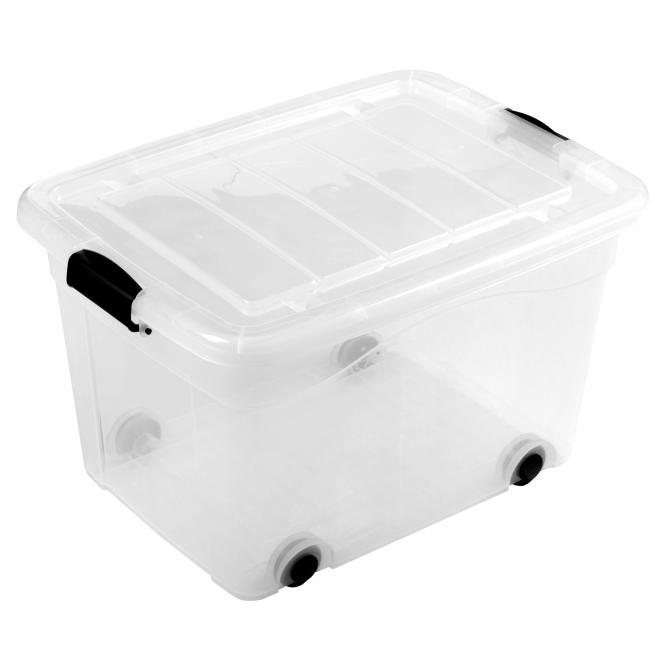 ONDIS24 Rollcontainer Rollbox 60 Liter transparent