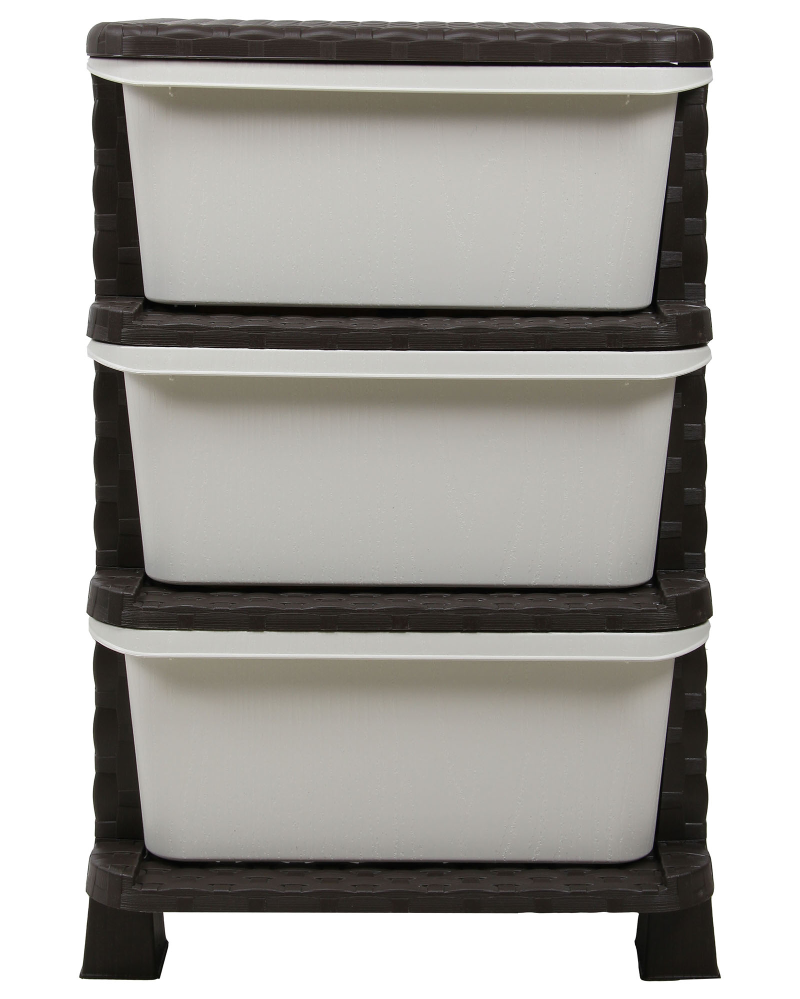 Ondis24 Schubladenschrank Rattan Tower 3 Schubläden Braun/Beige günstig