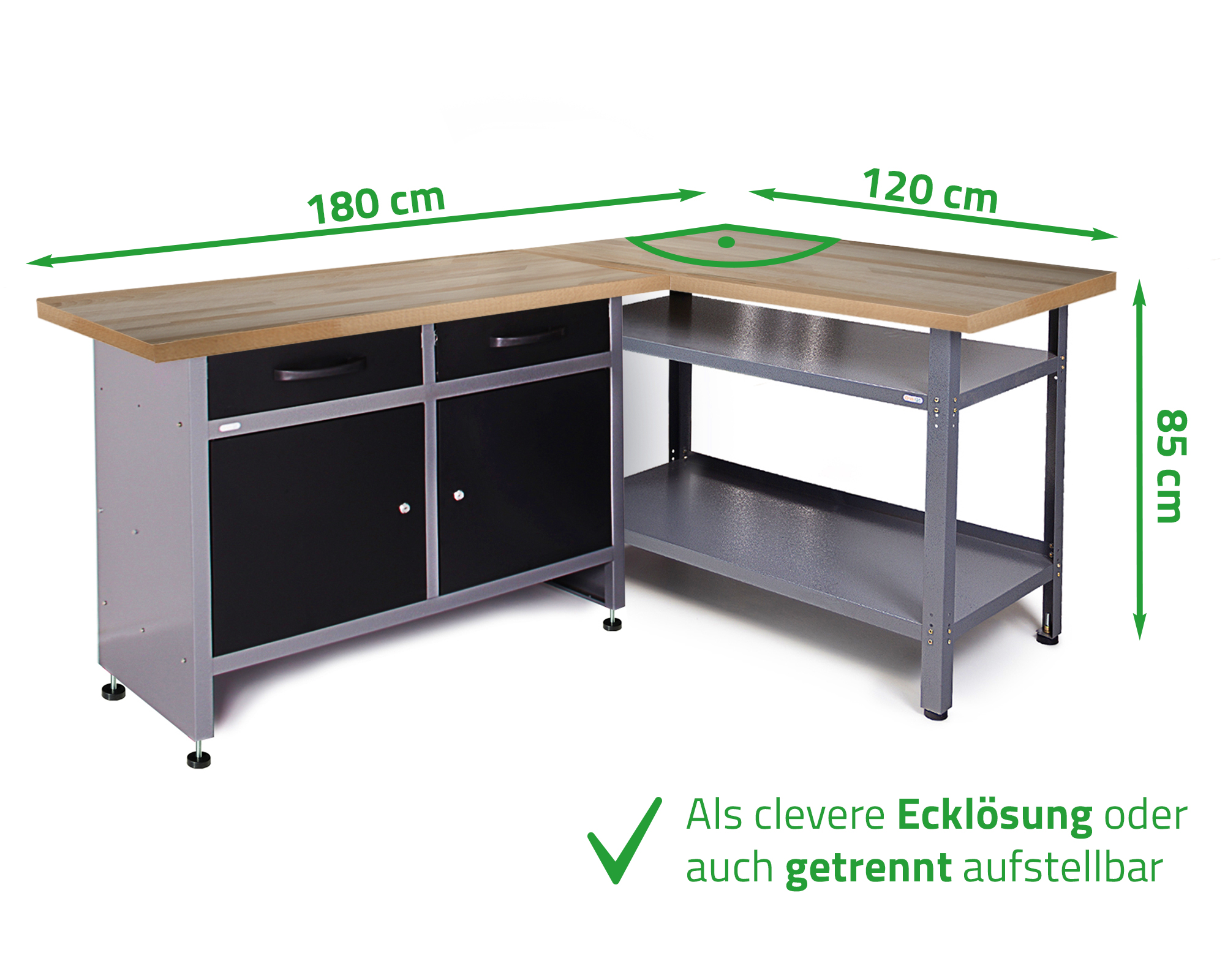 Werkstatt kaufen 85 online Basic One anthrazit Ecklösung Set günstig Ondis24 cm