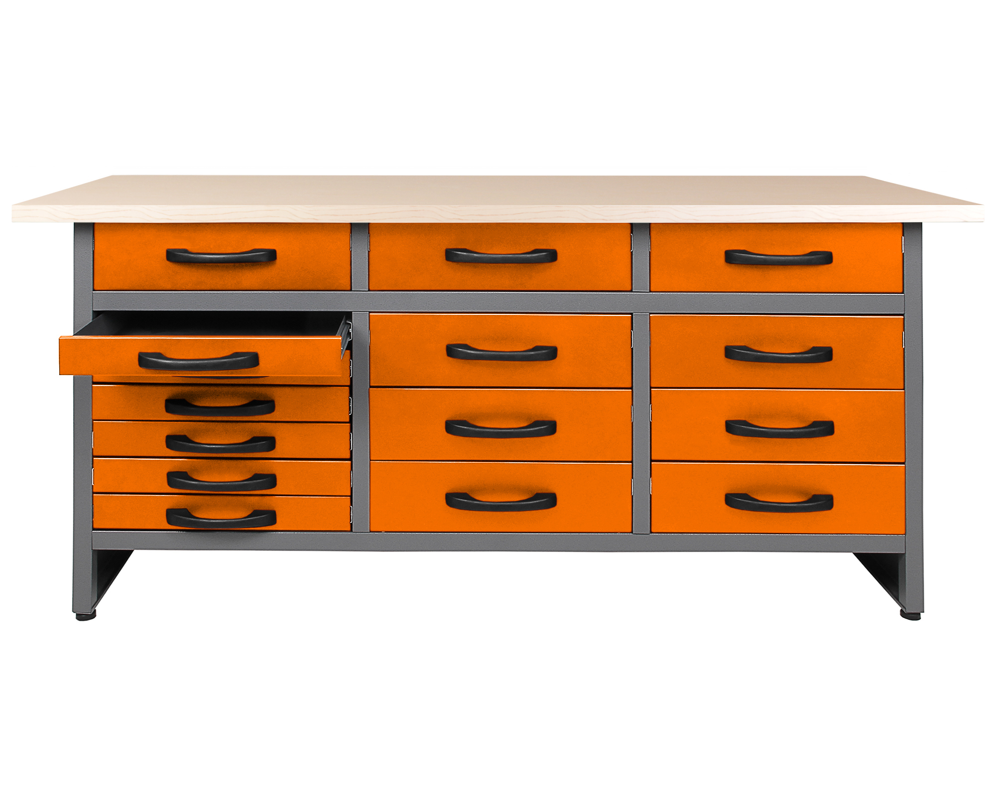 Ondis24 Werkstatt Set Konny 160 cm 1 Schrank orange LED günstig online  kaufen
