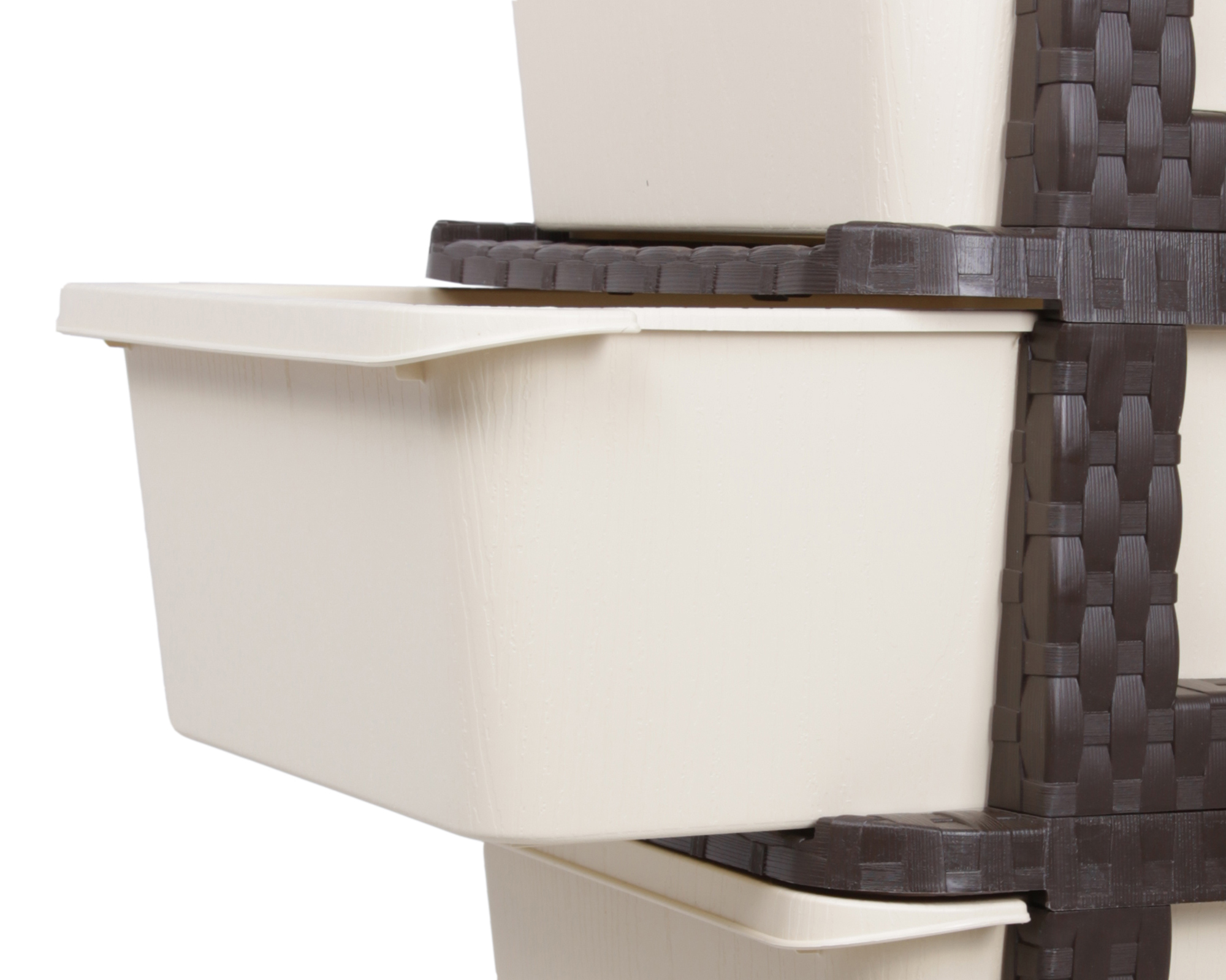 Ondis24 Schubladenschrank Rattan Tower 3 Schubläden Braun/Beige günstig